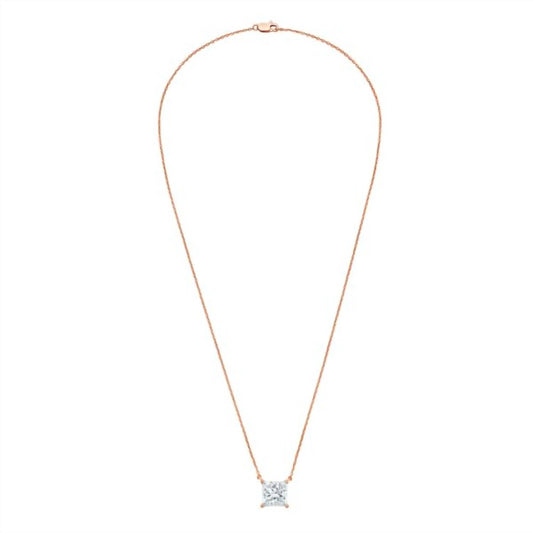 Diana M Jewels - 12.00 Cts Lab Grown Princess Cut East West Diamond Pendant Necklace