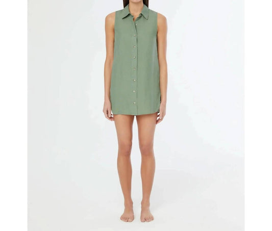 Onia - Air Linen Sleeveless Shirt Dress