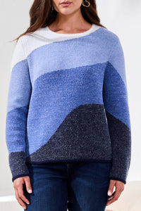 Tribal - Fuzzy Double Knit Crew Neck Sweater