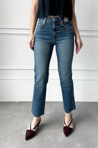 AMO Chloe High Rise Crop Jeans in kismet - women's jeans - detail view