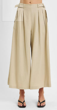 RISEN Wide Leg Linen Pants in beige - women's pants - view 4