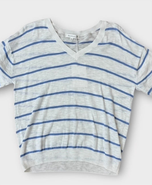 Mododoc - Stripe V-neck Sweater