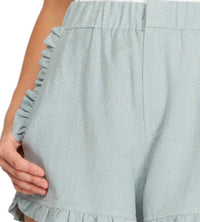 She + Sky - Leilani Ruffled Hem Linen Shorts