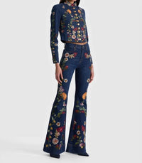 Alice + Olivia - Women's Beautiful Embroidered Jean