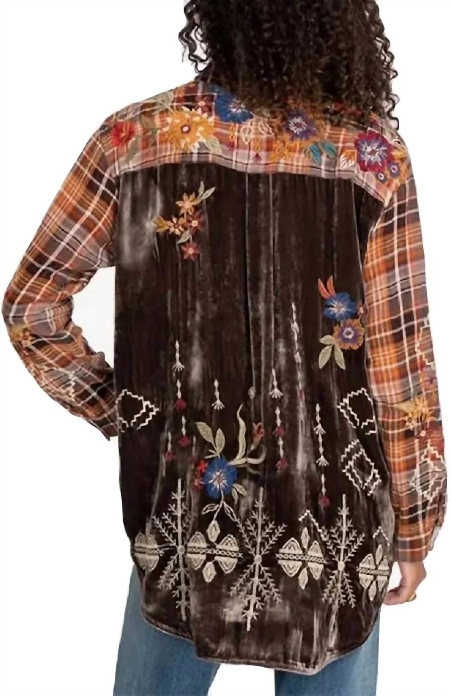Johnny Was - Olivia Velvet Back Oversized Shirt