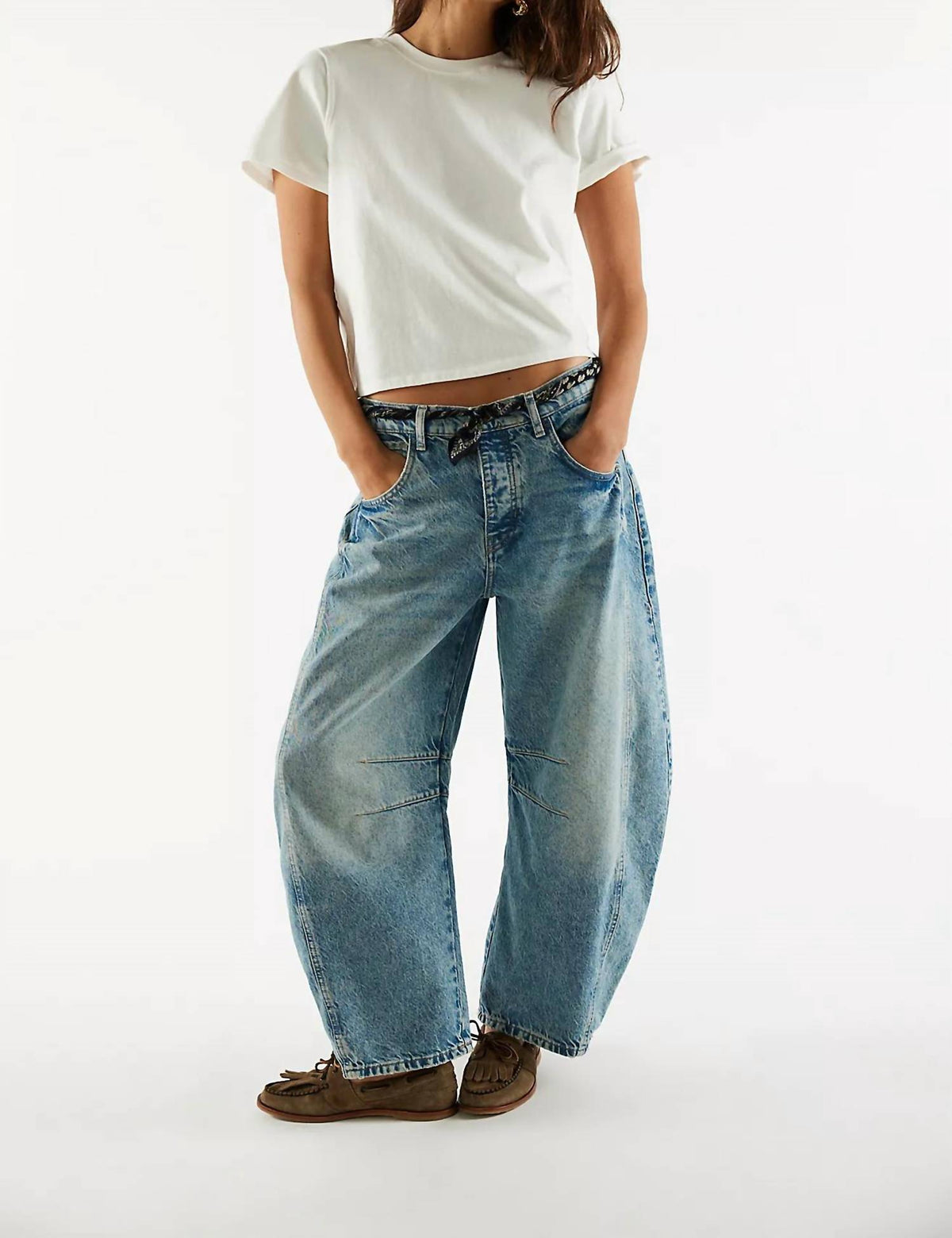 Free People - Good Luck Mid-Rise Barrel Jeans