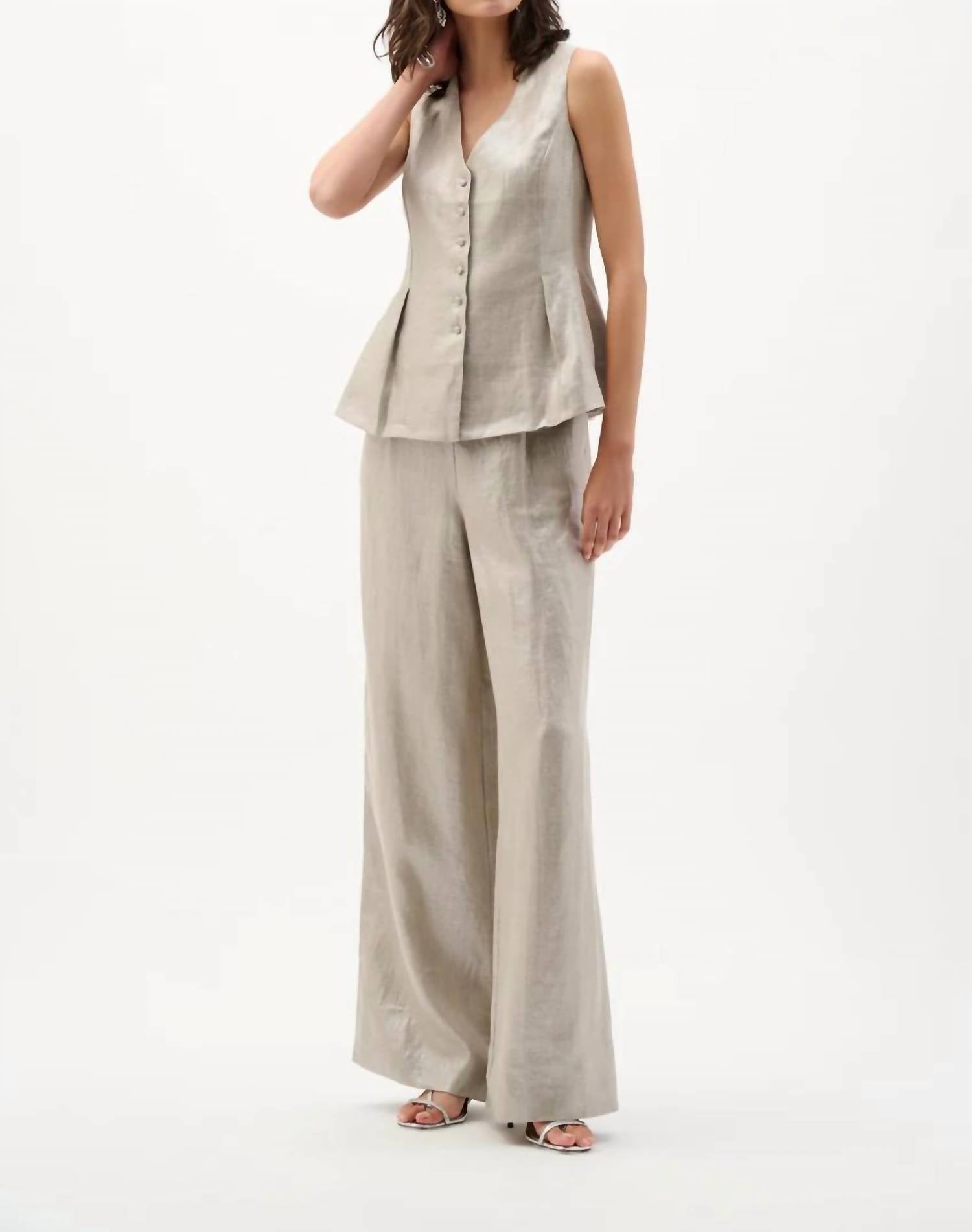 Joseph Ribkoff - FOILED LINEN WIDE-LEG PANT