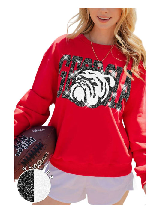 12Pm By Mon Ami - Glitter Bulldog Sweatshirt