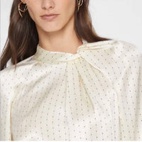 Club Monaco - Printed Mock Neck Silk Blouse