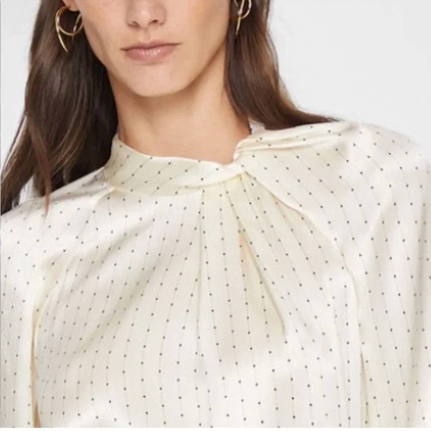 Club Monaco - Printed Mock Neck Silk Blouse