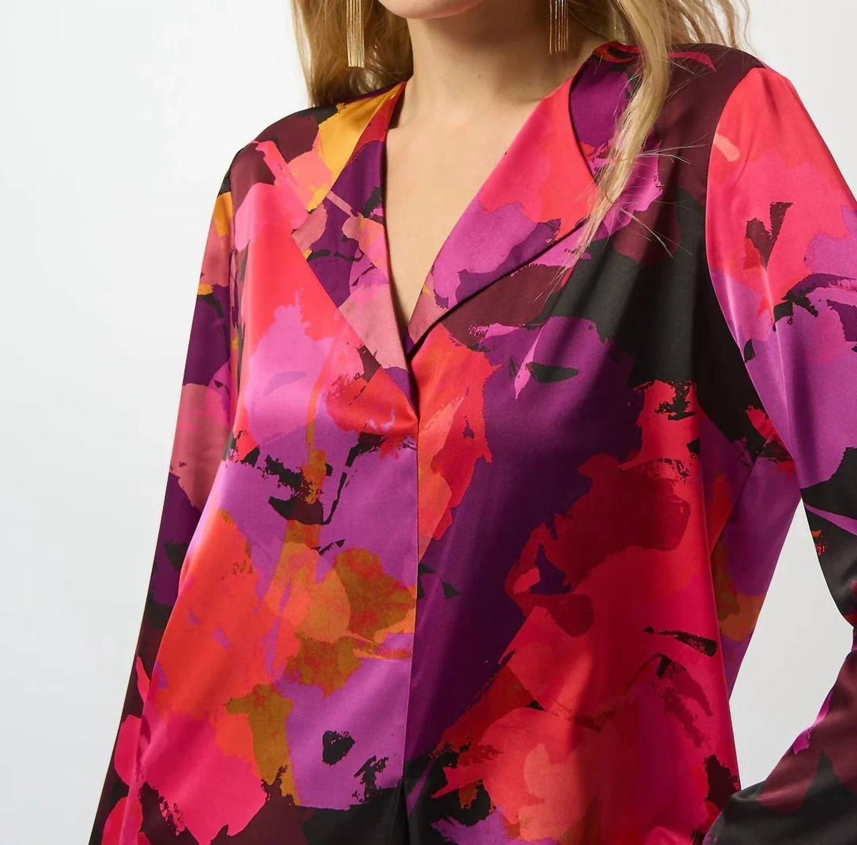 Joseph Ribkoff - Floral Satin Long Sleeves Top
