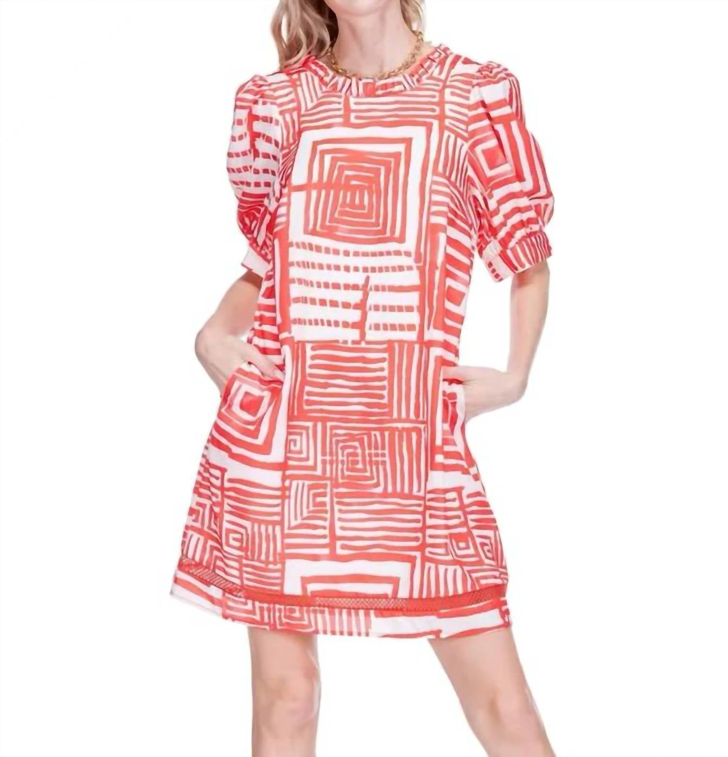 Joy Joy - Ruffles Short Sleeve Trim Mini Dress