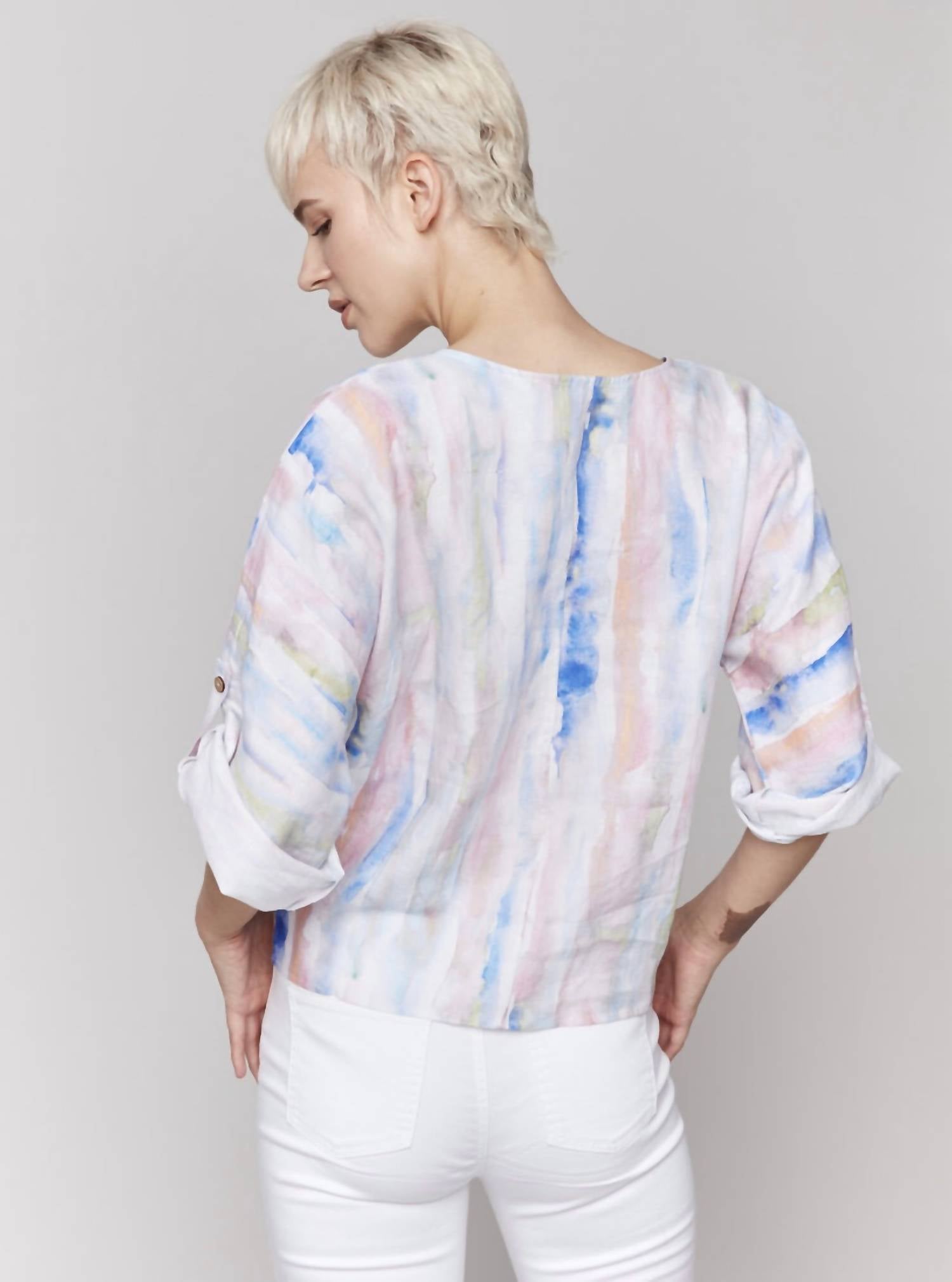 Charlie B - Printed Front Tie Top