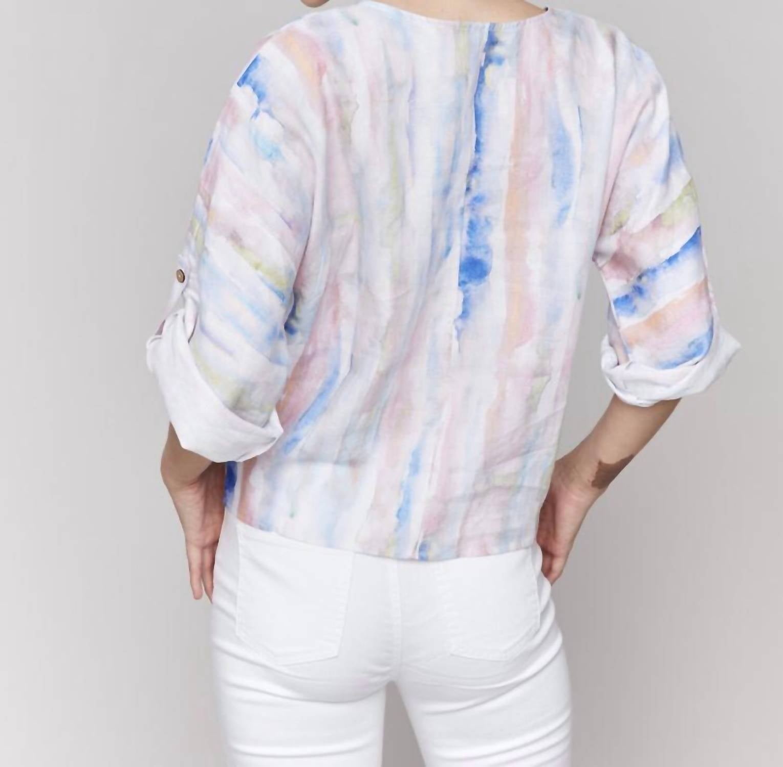 Charlie B - Printed Front Tie Top
