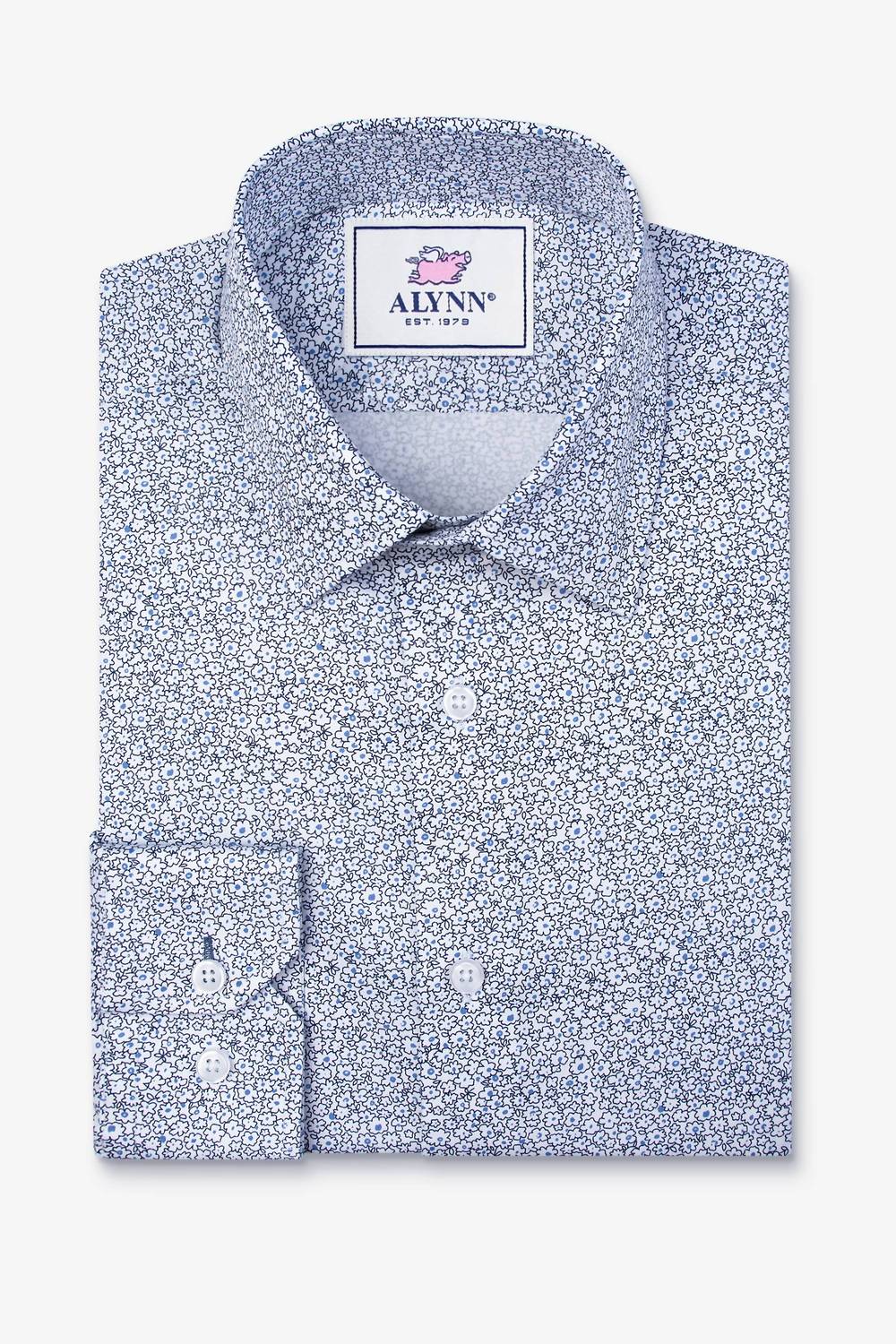 Alynn - Men's Reid Floral Untuckable Classic Fit Dress Shirt