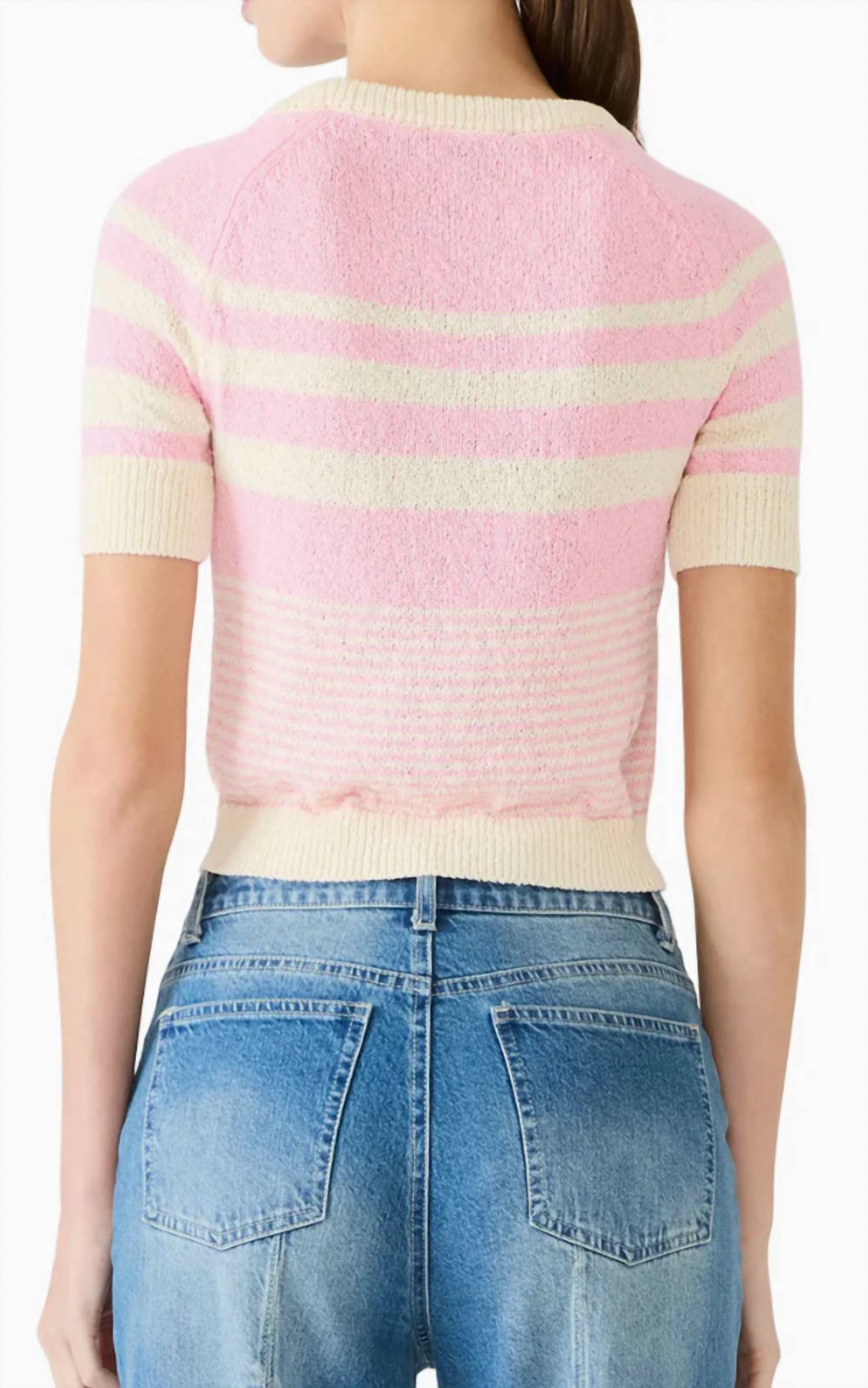 Steve Madden - Rayna Stripe Short Sleeve Sweater
