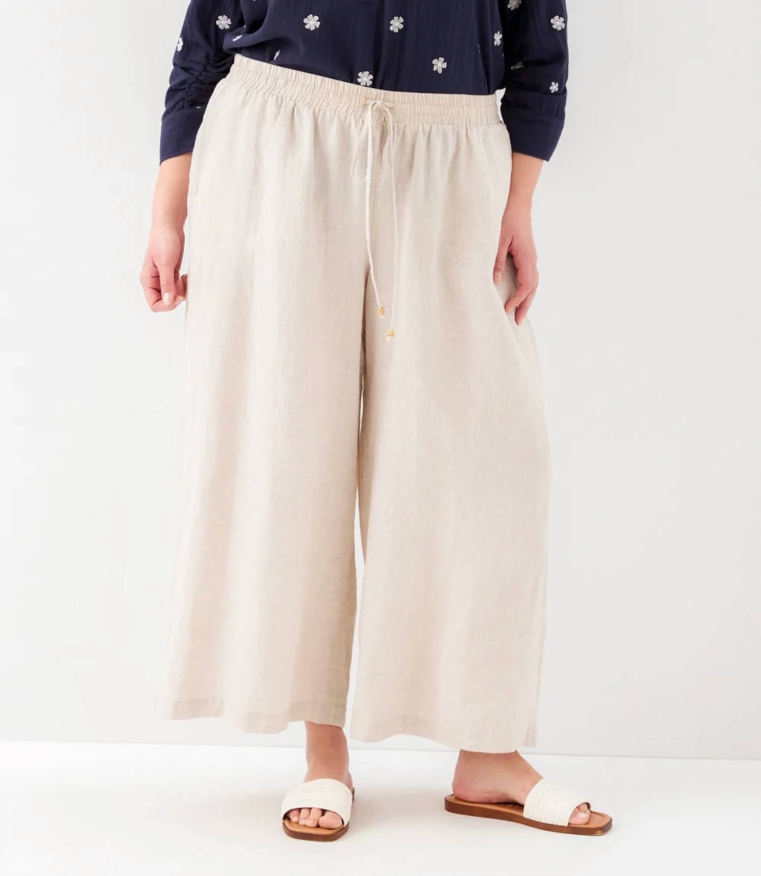 Karen Kane - Drawstring Linen Pants - Plus