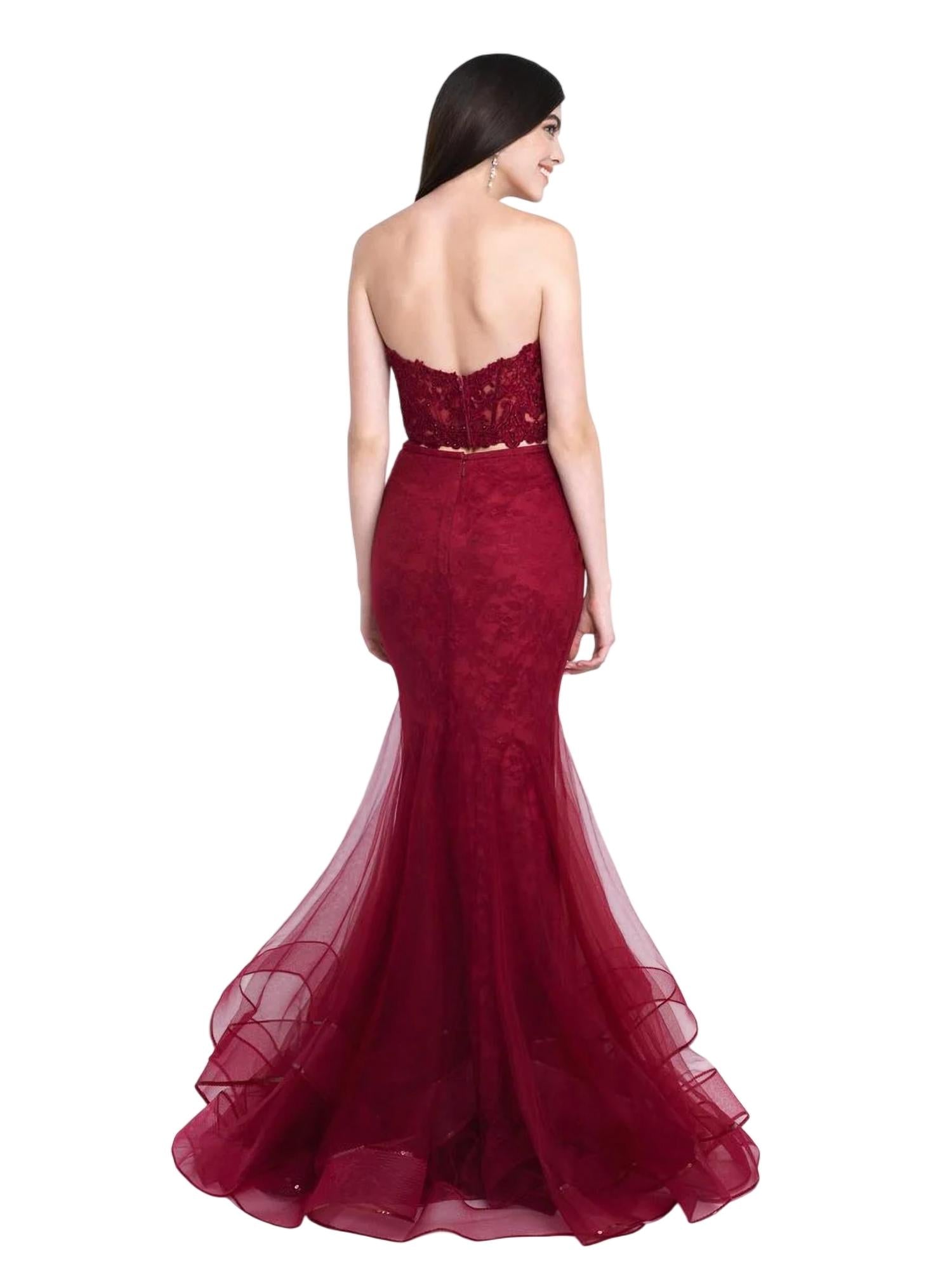 Blush Prom - Tulle Lace Mermaid Two Piece Gown
