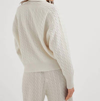 Brunello Cucinelli - Cashmere Cable Knit Polo-style Sweater With Monili
