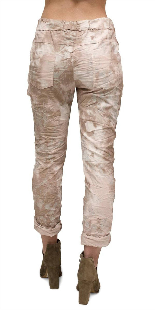 Gigi Moda - Brillare Silver Glitter Splashed Paint Tie Waist Cropped Pants