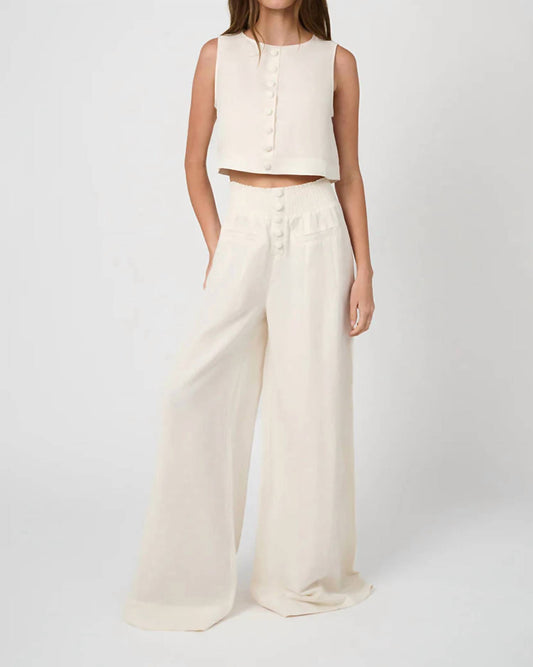 We Wore What - Boxy Linen Boatneck Top