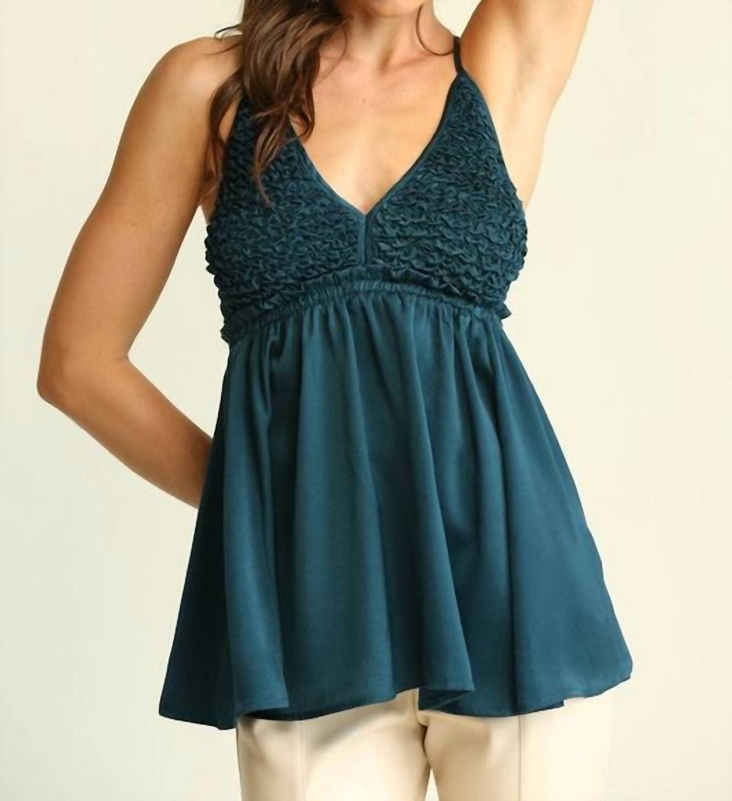 Satin Halter Open Back Top
