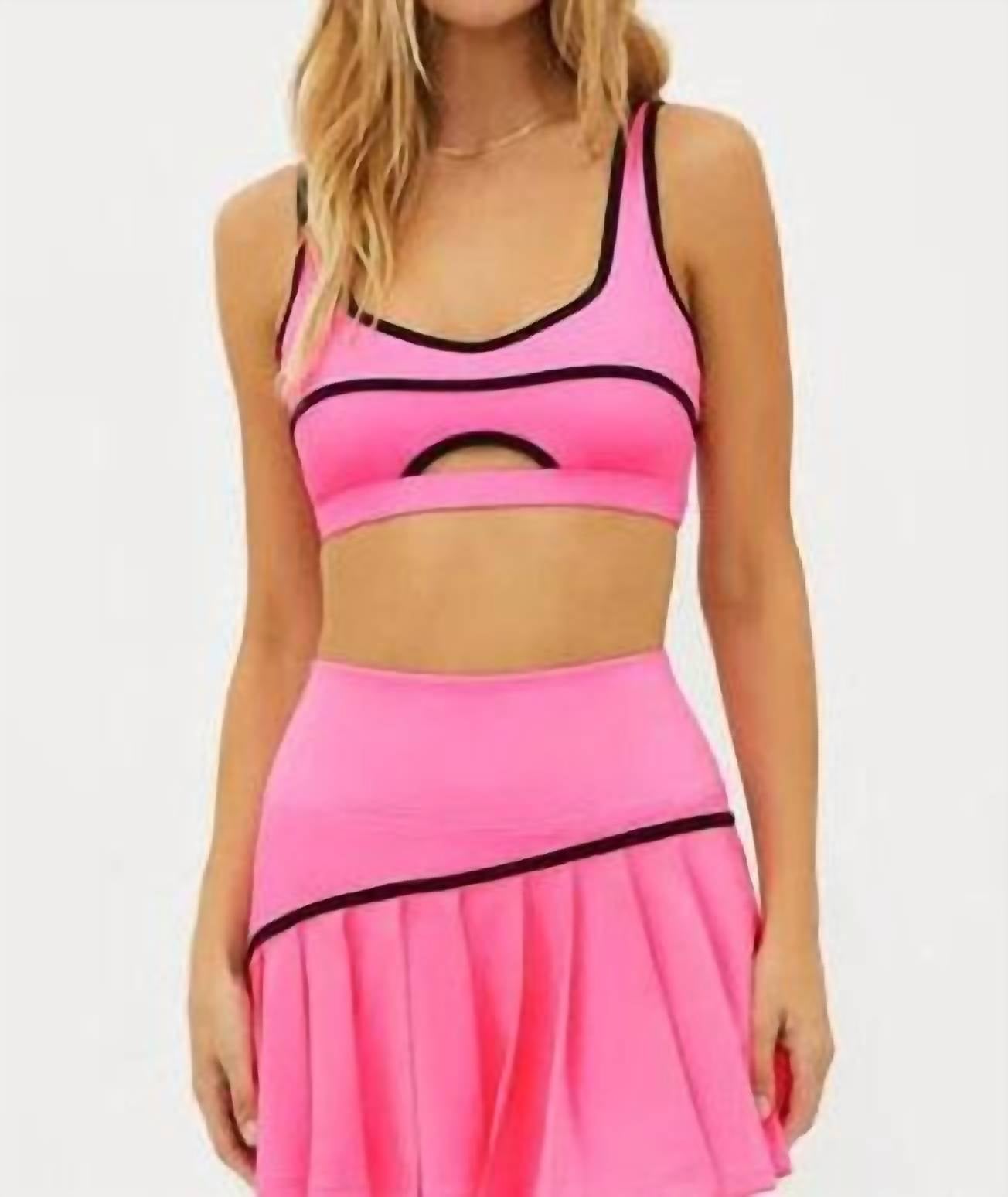 Beach Riot Moxie Top in radiant orchid - women's intimate - detail view