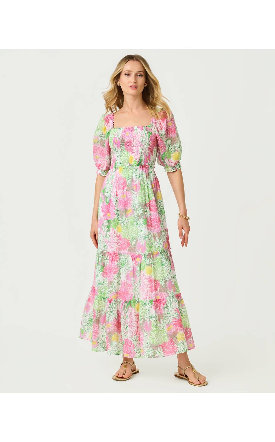 Lilly Pulitzer - Hadly Short Sleeve Smocked Maxi Dress