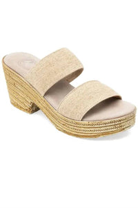 CHARLESTON SHOE CO. Women's Thea Platform Espadrille Sandals in linen - women's sandal