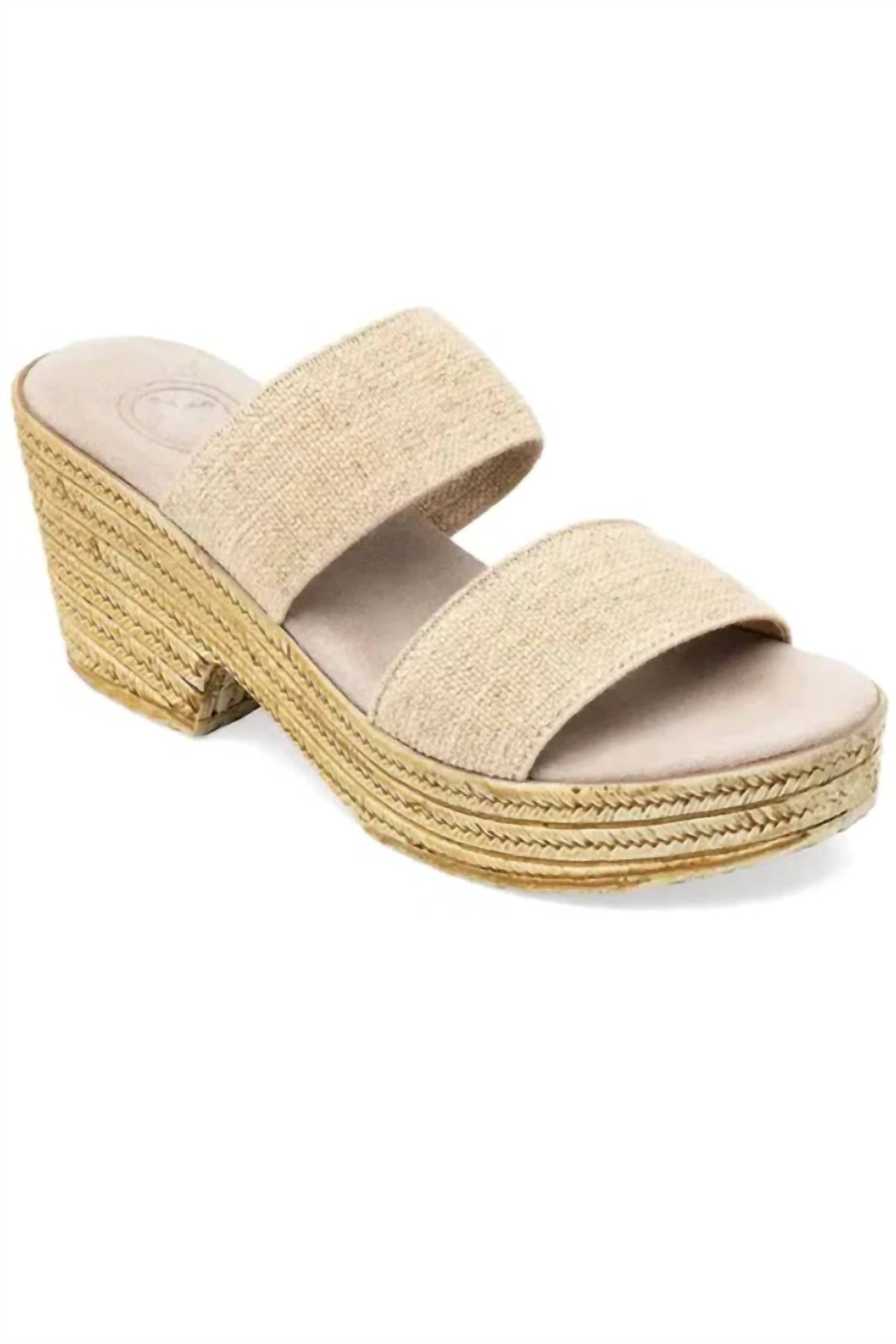 CHARLESTON SHOE CO. Women's Thea Platform Espadrille Sandals in linen - women's sandal