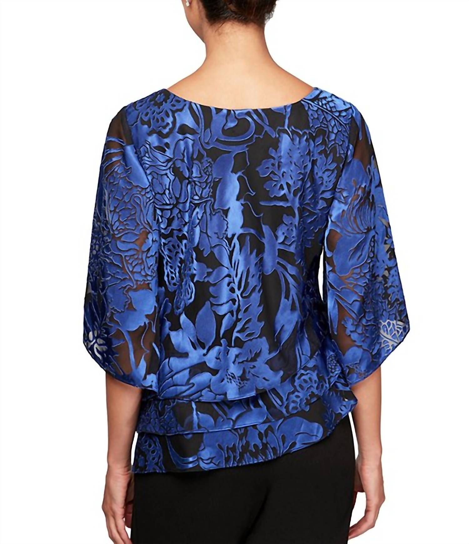Alex Evenings - Royal Asymmetric Triple Tier Hem Top