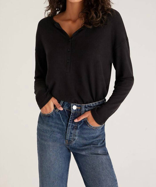 Kaia Marled Henley Top