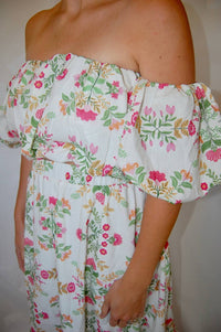 Peach Love - Alexandra Matching Off-the-shoulder Top And Skirt Set