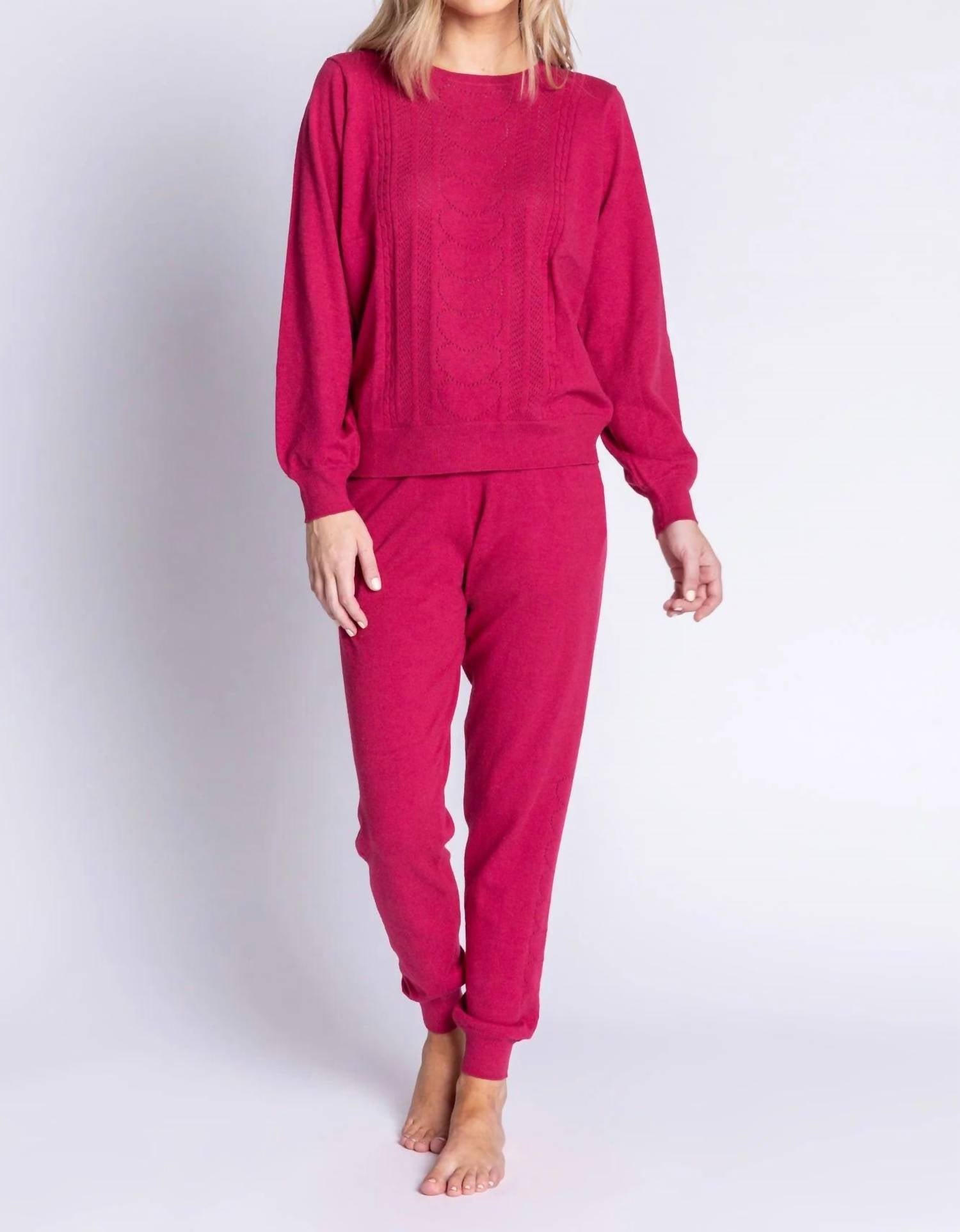 Pj Salvage - Pretty In Pointelle Long Sleeve Lounge Sweater Top