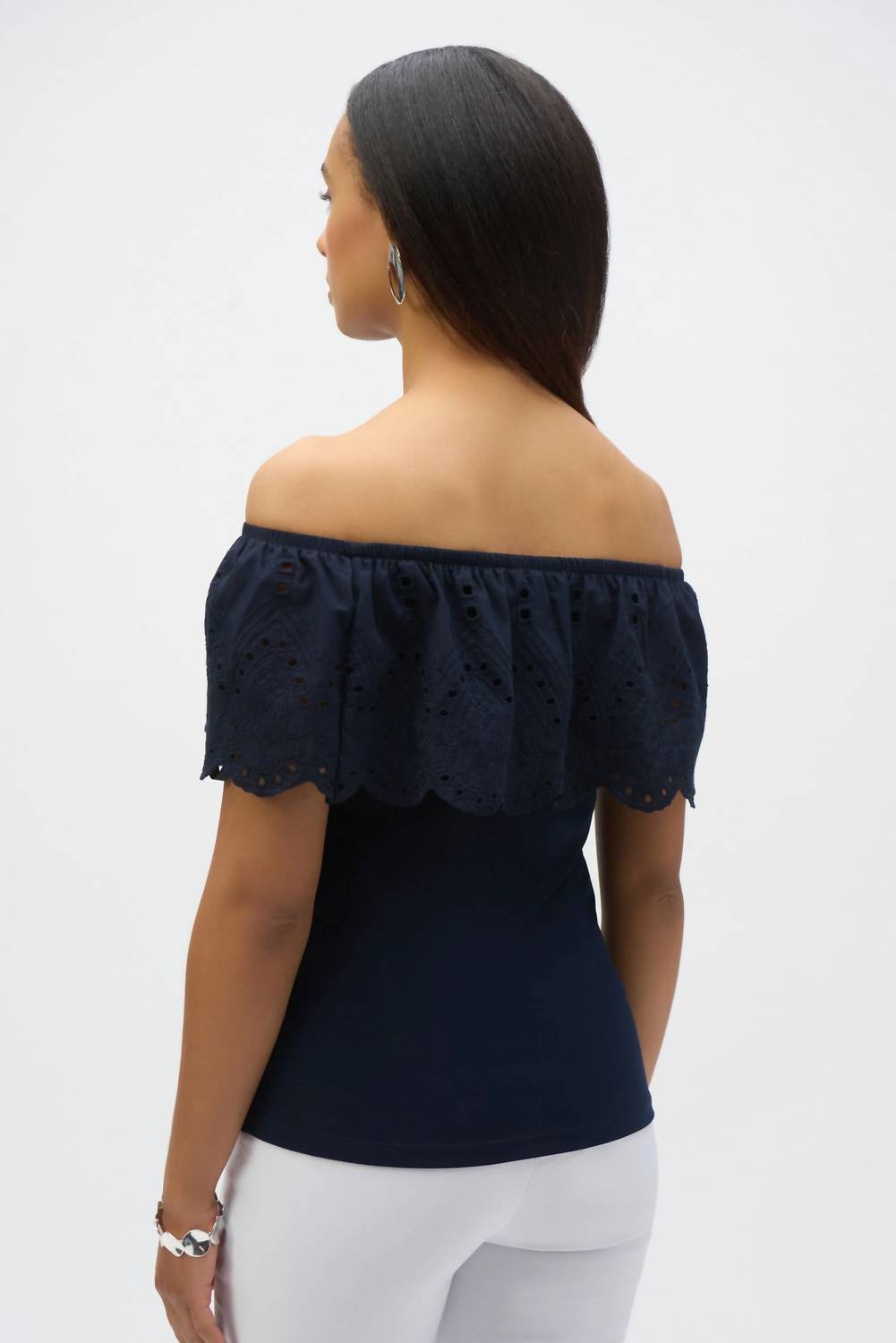 Joseph Ribkoff - Eyelet Off-shoulder Fitted Top
