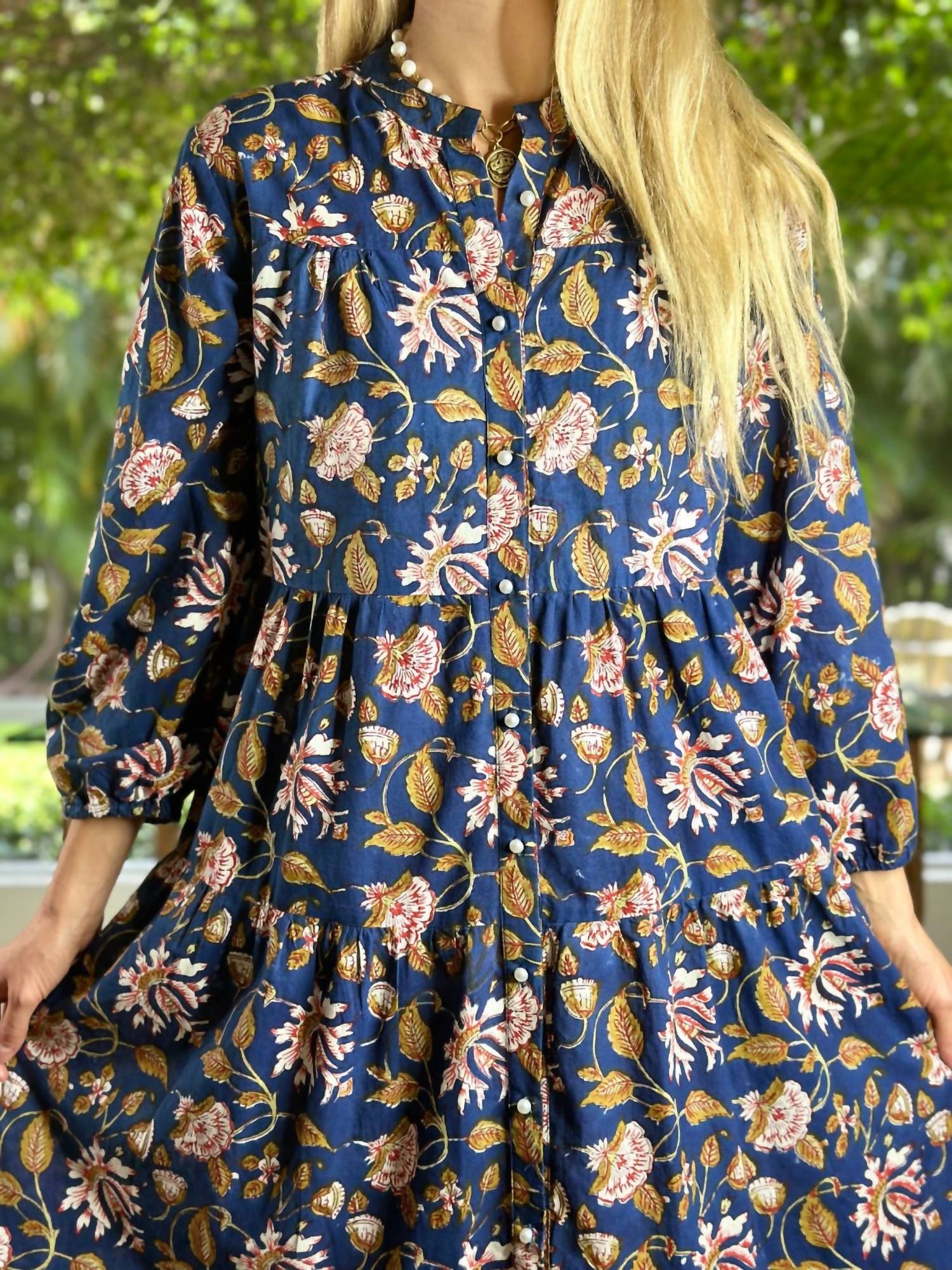 Just Darviny - Boho Button Front Maxi Dress