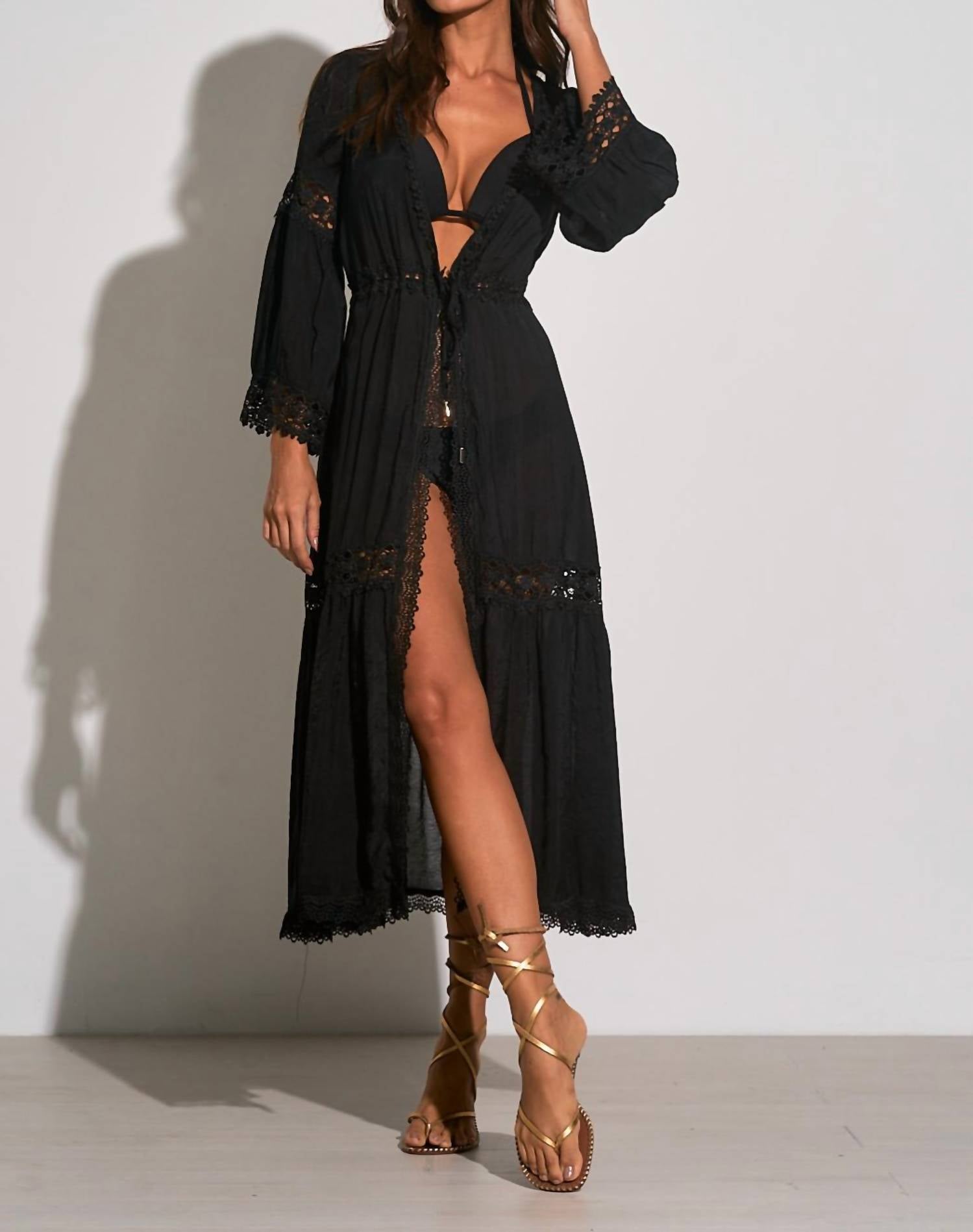 Elan - Lace Tie Front Coverup