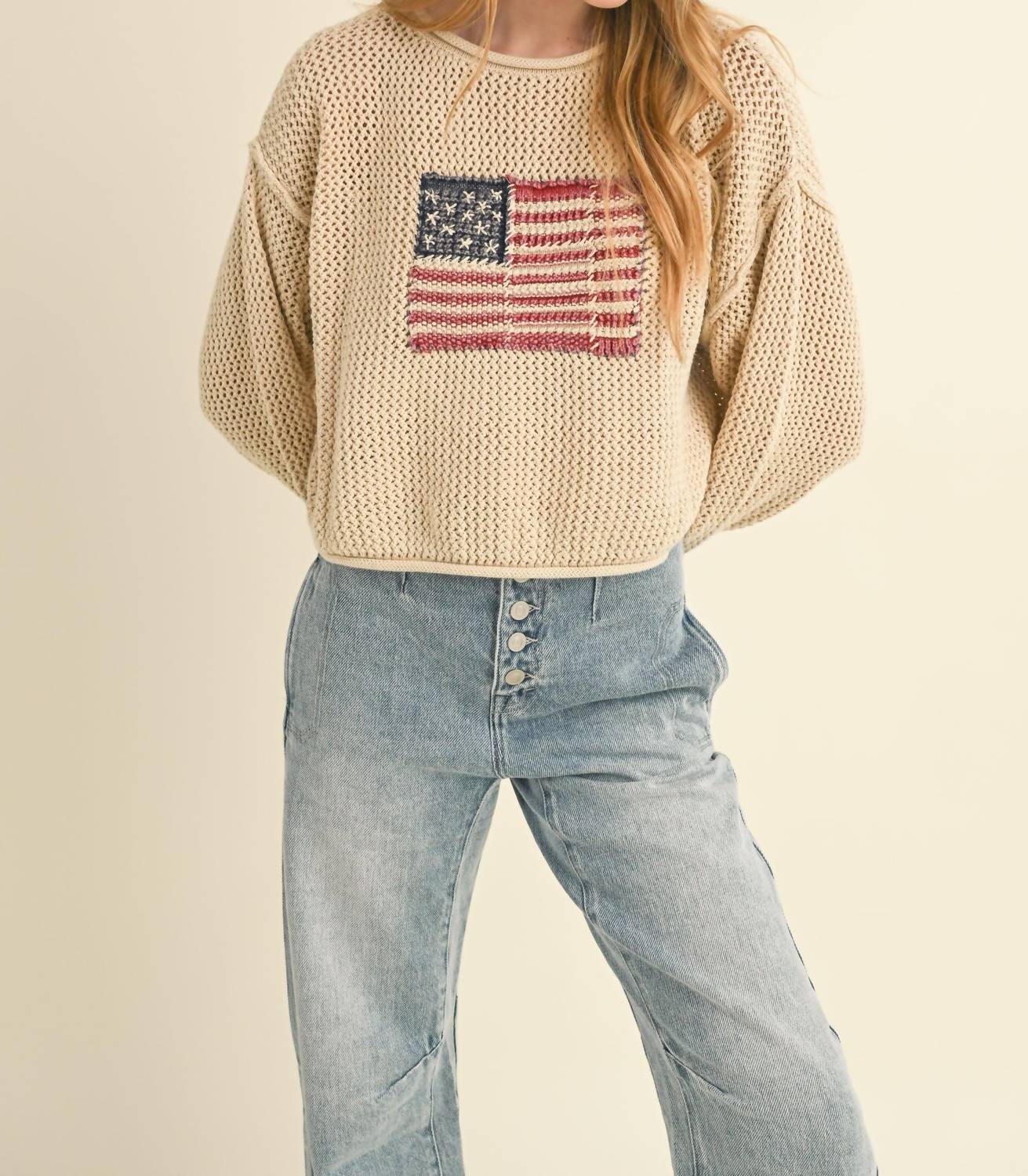 Miou Muse - American Flag Sweater