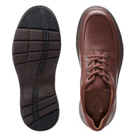 Clarks Men's Un Brawley Lace Shoe in mahogany tumbled leather - men's shoe - alternate view