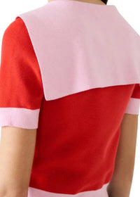 STEVE MADDEN Aden Short Sleeve V-neck Sweater in red - women's sweater - view 6