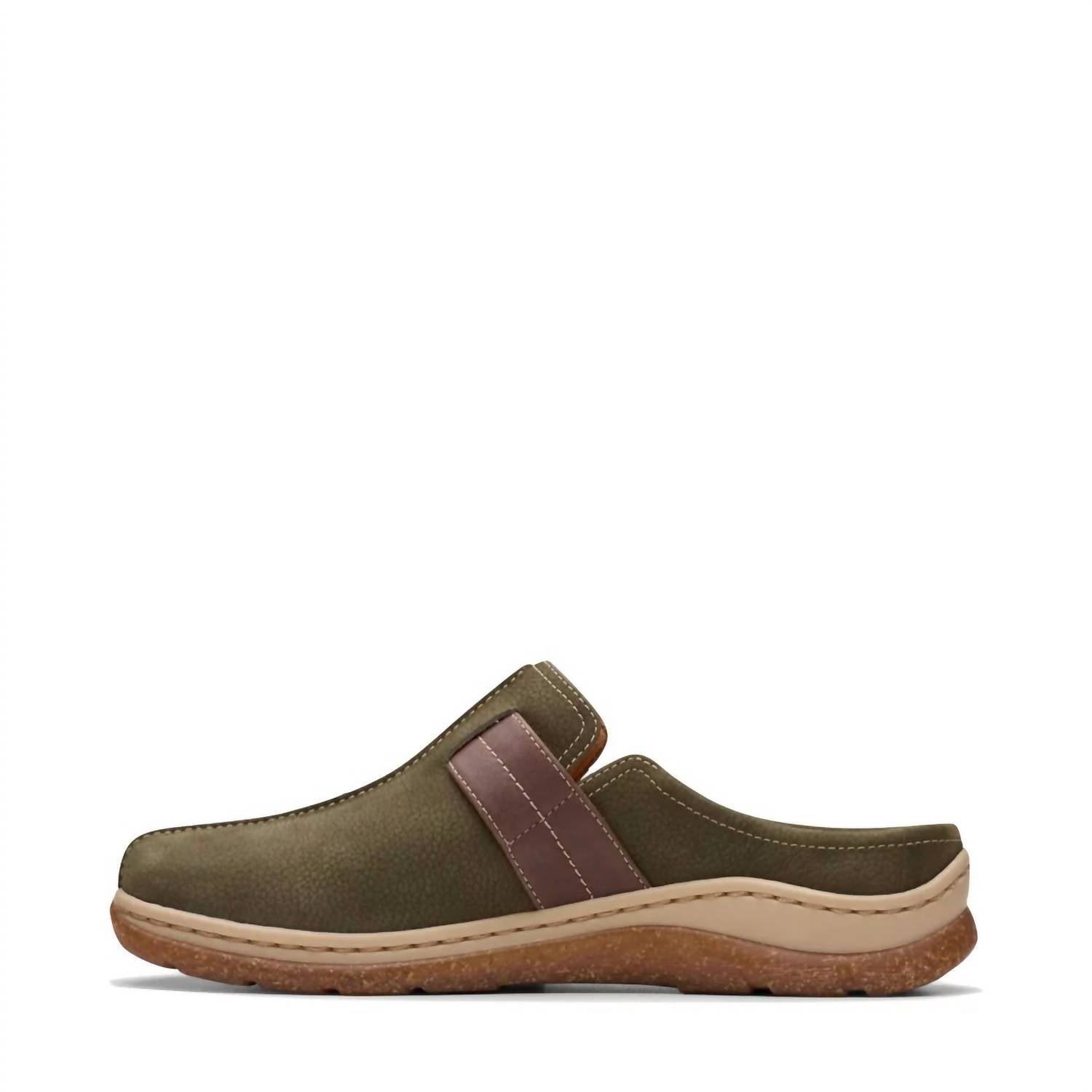 Clarks Women's Orlene Clog in olive combo - women's shoe - alternate view