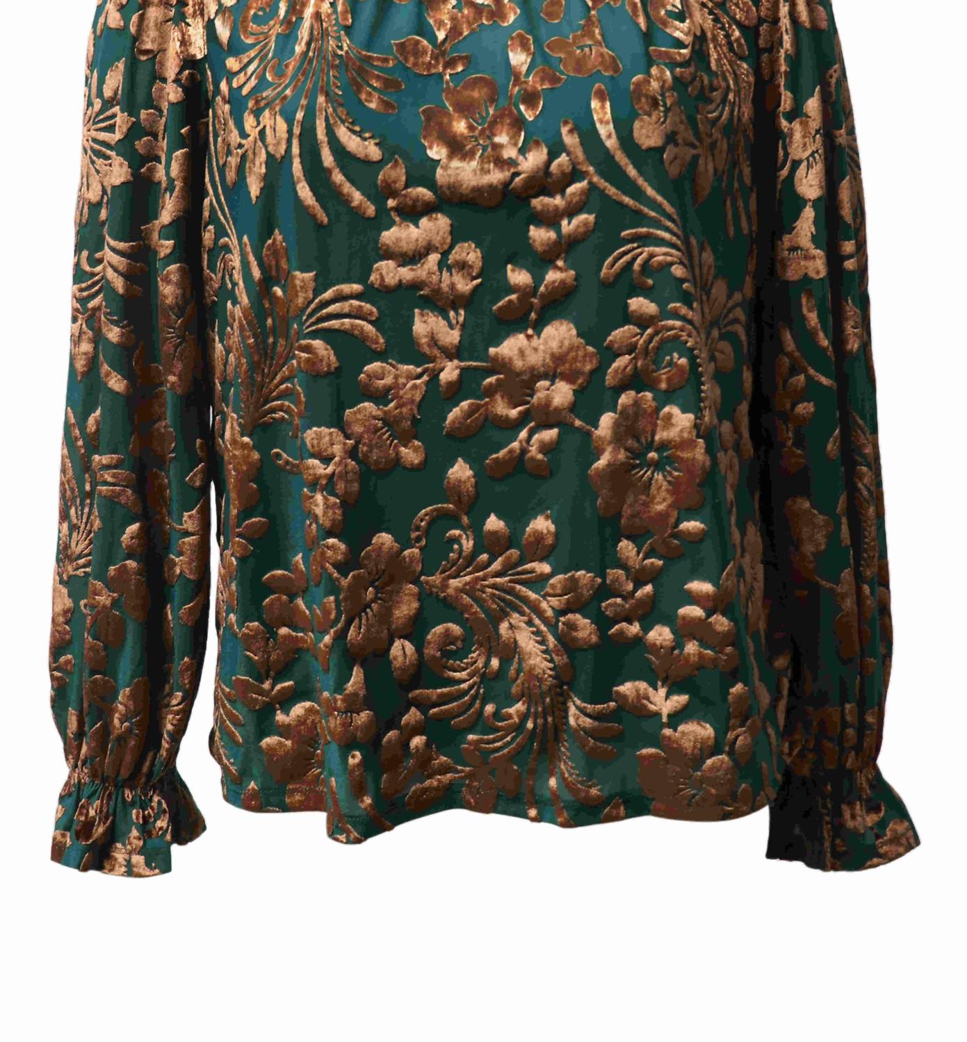 Hayden La - Soft Ruffle Neck Floral Long Sleeve Blouse