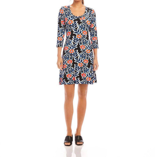 Karen Kane - Three-quarter Sleeve A-line Dress