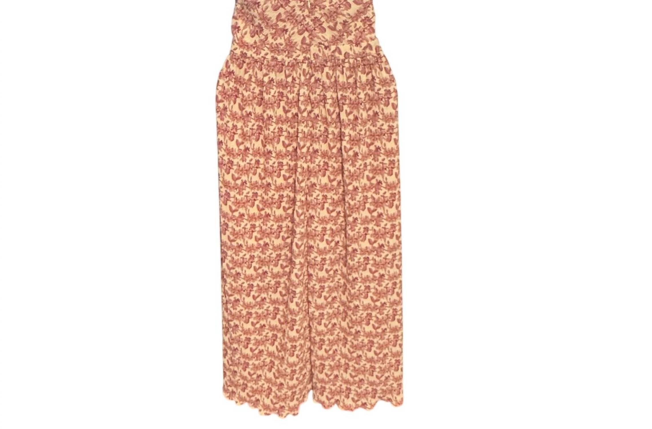 Tcec - Printed Pleated Halter Midi Dress
