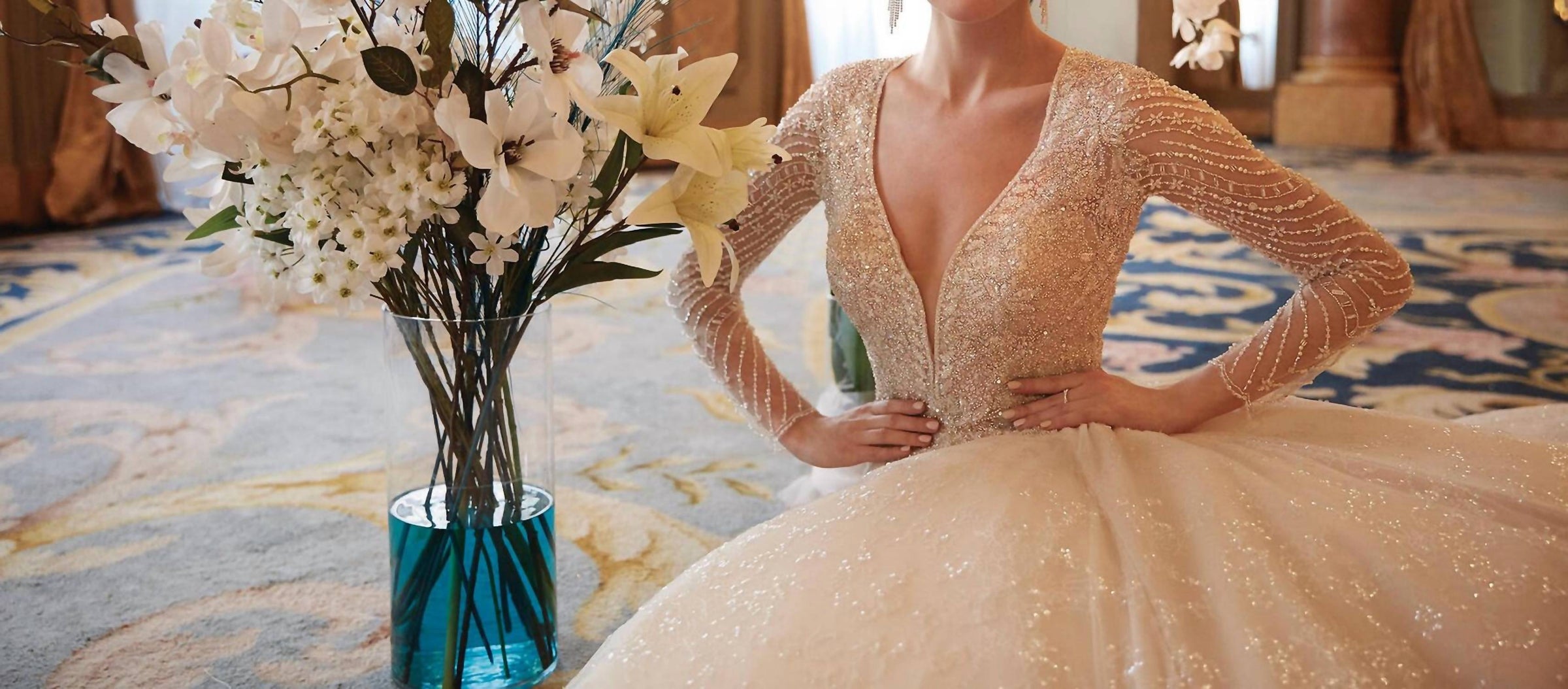 Demetrios - Karmen Beaded Tulle Gown