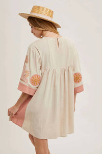 Bluivy - Boho Embroidered Babydoll Dress