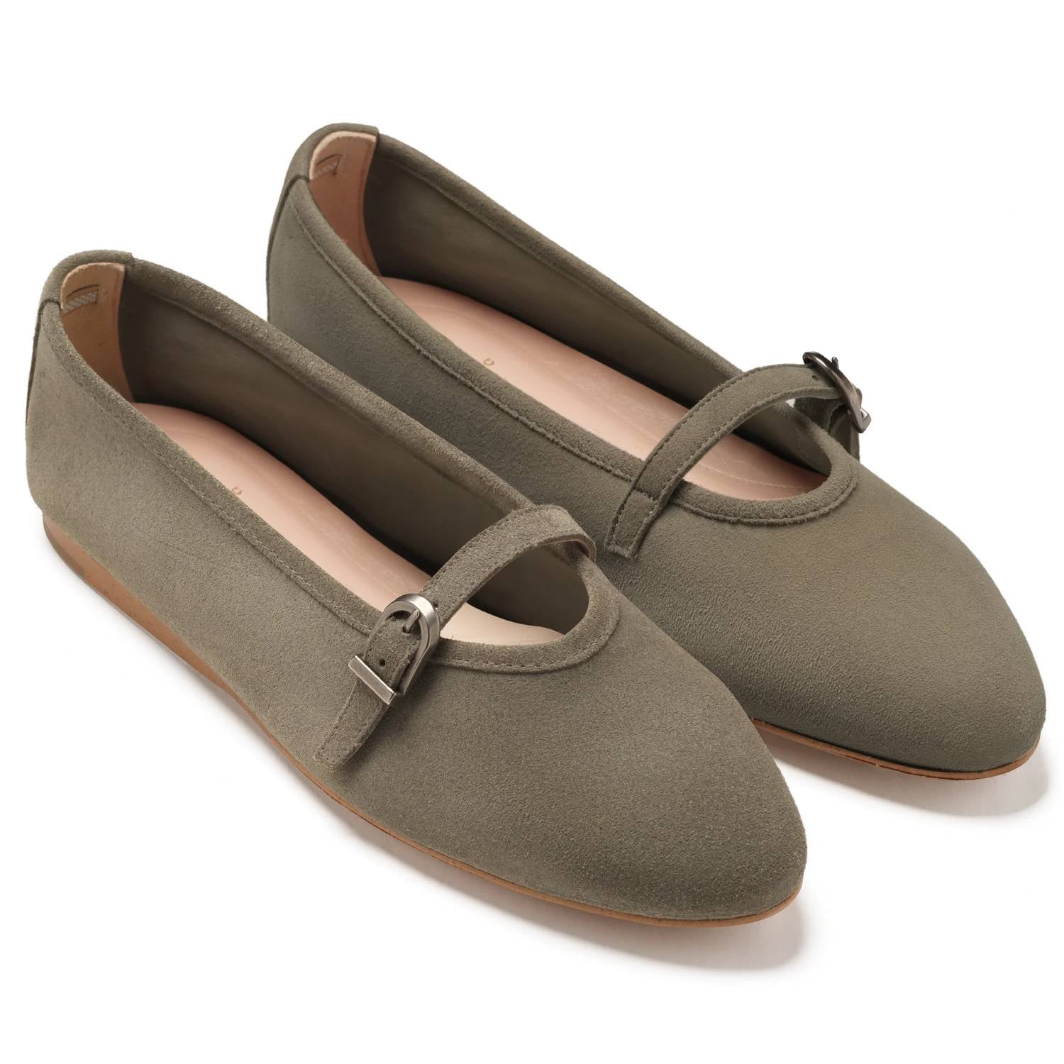 Blublonc - Women's Natalie Mary Jane Strap Detail Flats