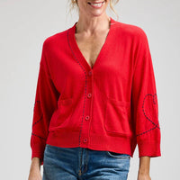 Zaket & Plover - Heart Wide Sleeve Cardigan