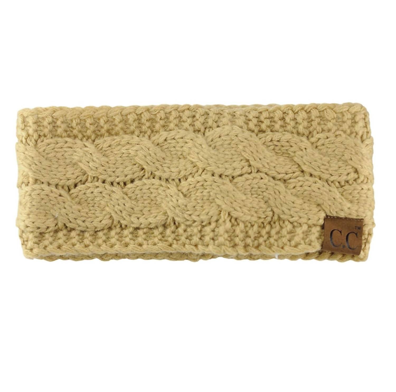 C.C Beanie - Cable Knit Lined Headwrap