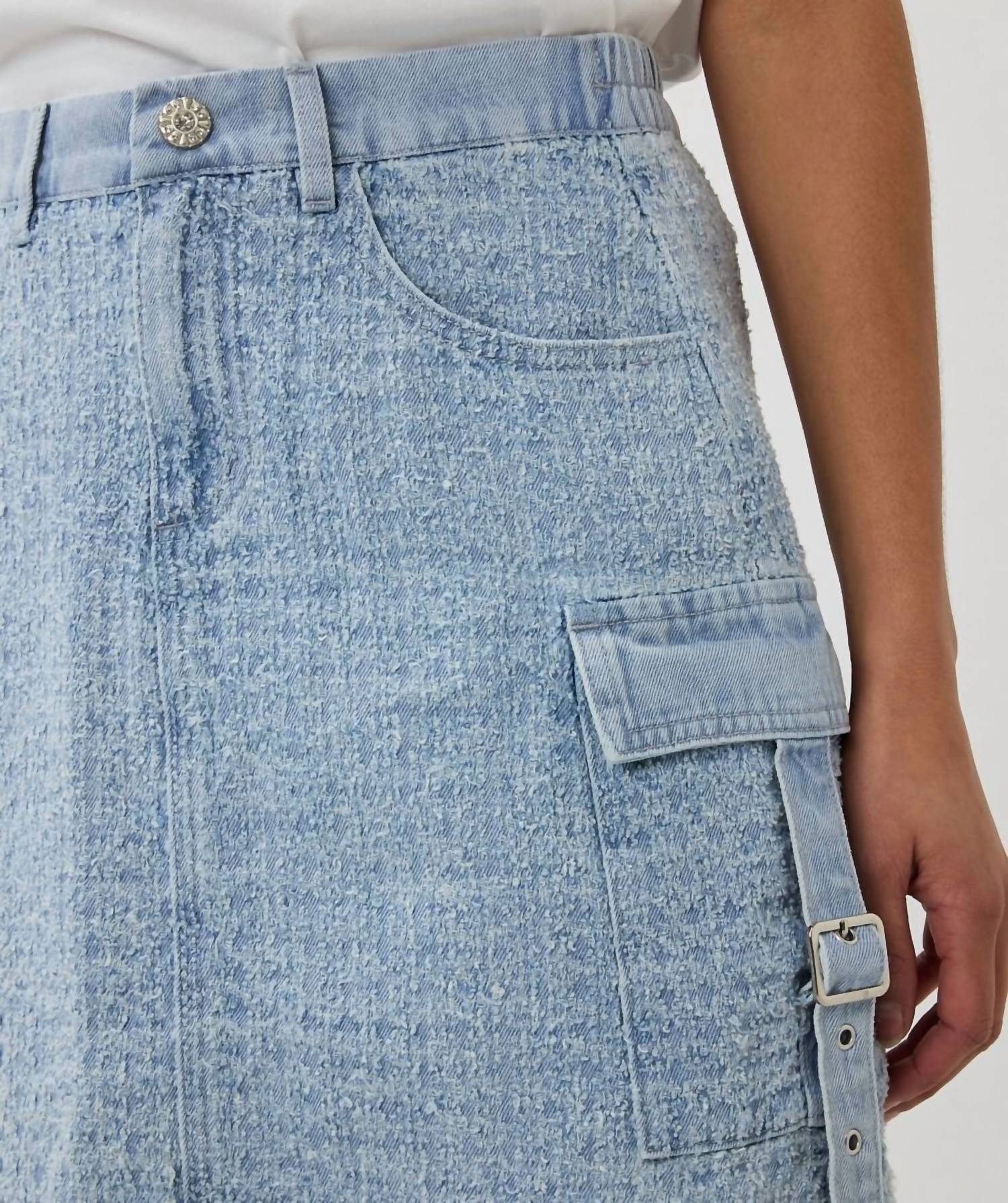 Esqualo - Dania Distressed Jean Skirt